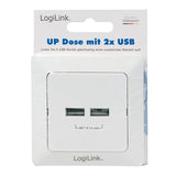 Logilink Pa0163 Toma De Pared Con 2x Puerto Usb Blanco
