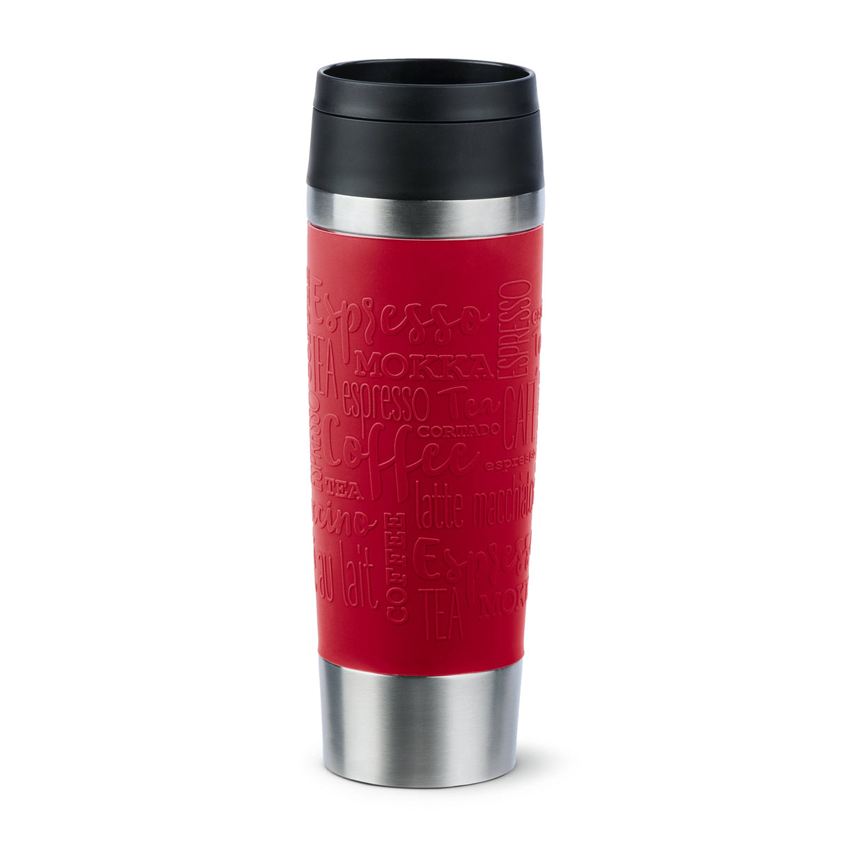 Emsa Travel Mug Taza Térmica Classic Grande Rojo Oscuro/Acero Inoxidable, 0,5 Litros N2022200