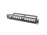 Lanberg Patch Panel Blank 12 Port 1u With Organizer For Keystone Modules Black