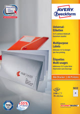 Avery 3652z Etiqueta Autoadhesiva Rectángulo Blanco 2100 Pieza(S) 70 X 42,3mm, A4