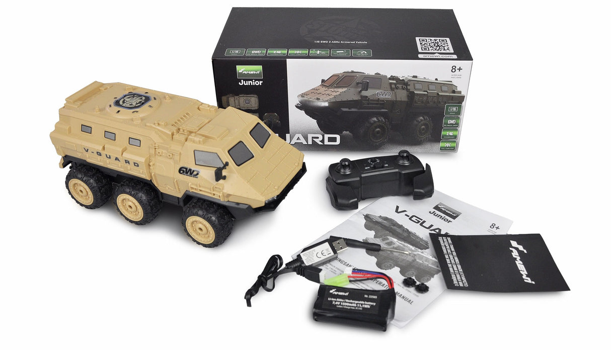 Amewi Rc Panzer Fahrzeug V-Guard Liion 1500mah Beige /8+