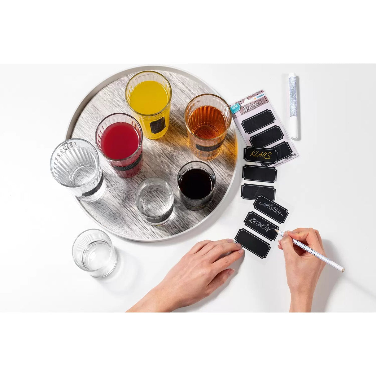 Etiquetas De Pizarra Herma Carteles Negros 6 Piezas.