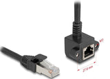 Netzwerk Verlängerungscable Rj45 Stecker Zu Rj45 Buchse 90° Gewinkelt Cat.6 F Utp 3 M Schwarz