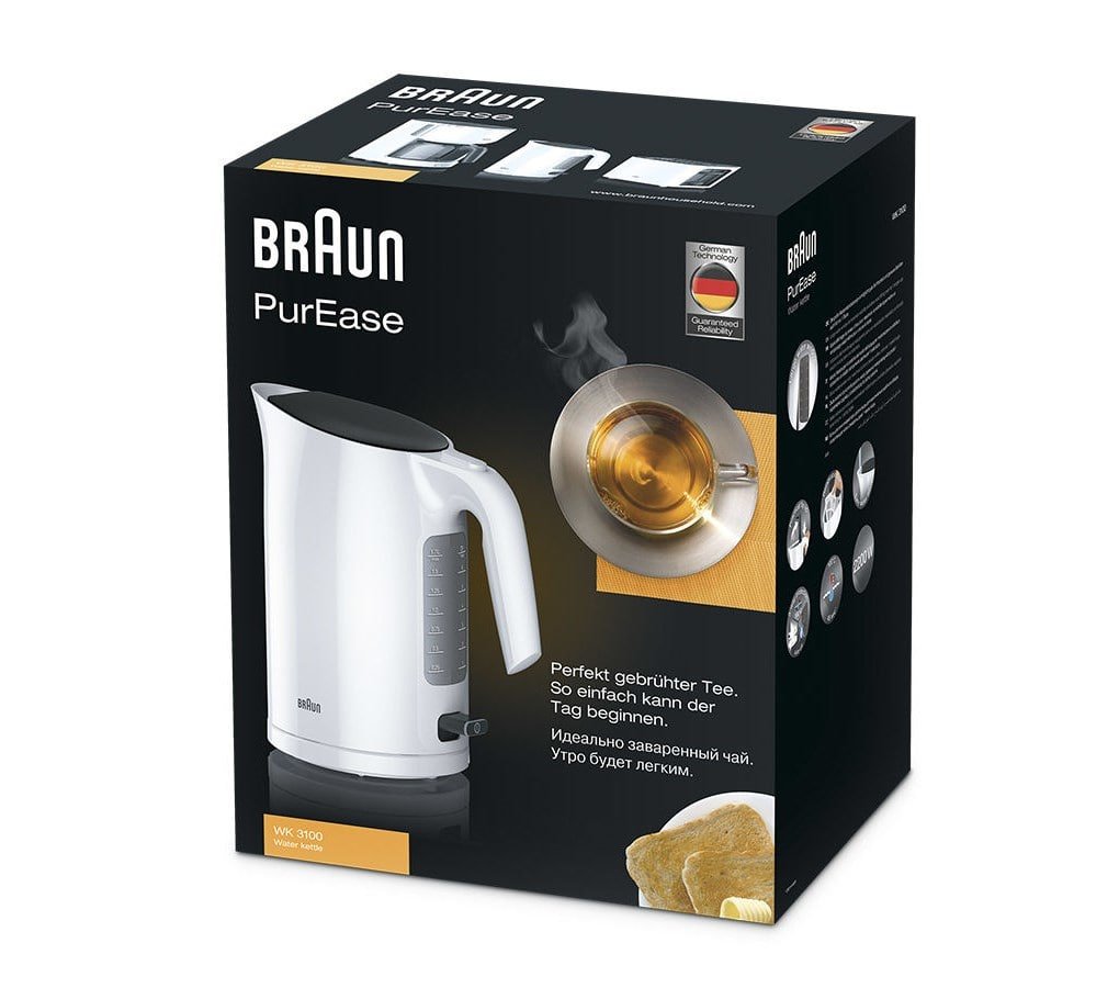 Hervidor De Agua Braun Purease Wk 3100 Wh 1,7 L Blanco 2200 W