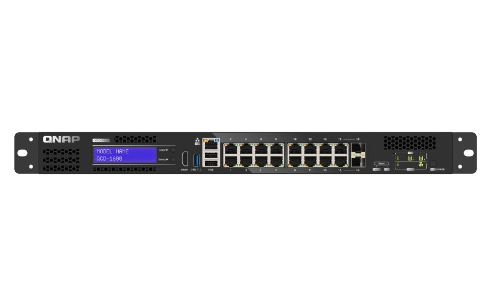 Qnap Qgd-1600  4 X 10/100/1000 (Poe++) + 10 X 10/100/1000 (Poe+) + 2 X Gigabit Sfp (Poe+) Combinado - Montaje En Rack - Ac