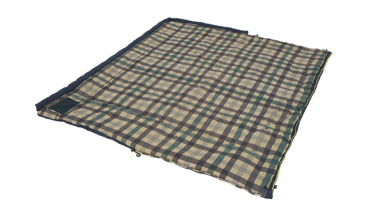 Outwell Camper Lux Adulto Saco De Dormir Semi-Rectangular Algodón, Poliéster Azul