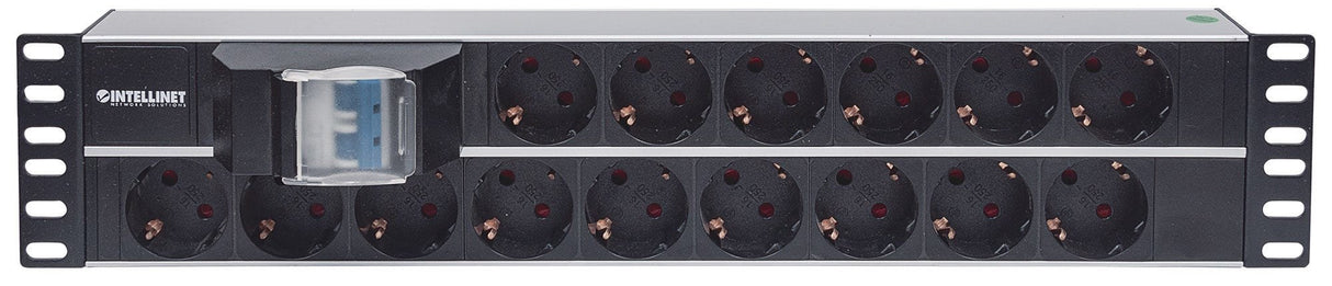 EAN 0766623714051 - Intellinet 714051 unidad de distribución de energía (PDU) 15 salidas AC 2U Aluminio, Negro imagen 3