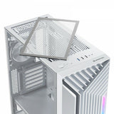 Nfortec Caja Gaming Cristal Templado Nervia White. Usb 3.0 A-Rgb. Blanco