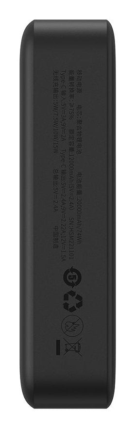 Baseus Magnetic Mini Powerbank Carga Inalámbrica 20000 Mah 20 W Negro
