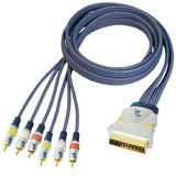 Scartstecker - 6 X Conector Rca Macho Flachkabeltyp 1,5 M