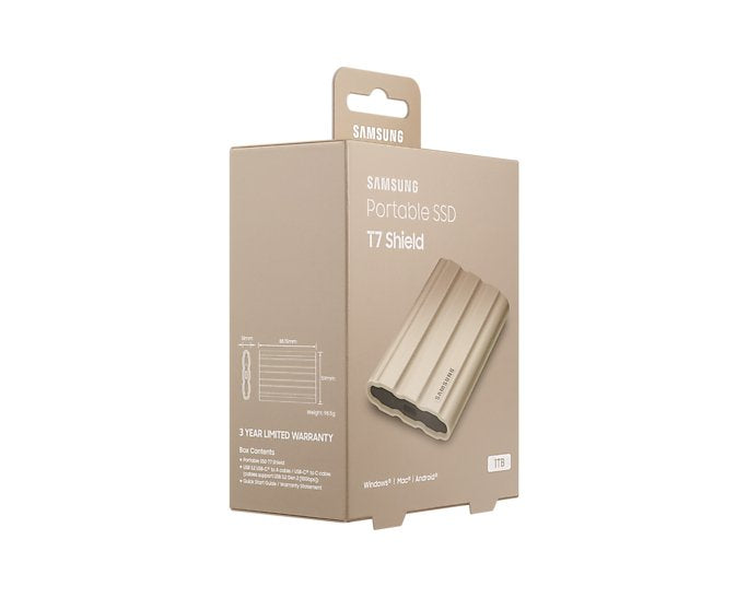 Samsung Ssd Portable T7 Shield 1tb Beige Retail (N)