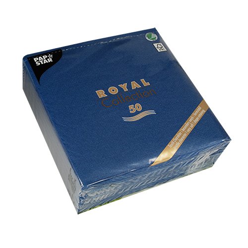 Papstar Royal Collection - Serviette - Tamaño 40 X 40 Cm - Einweg - Azul Oscuro (Paquete De 50)