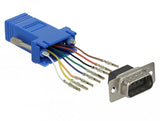 Delock D-Sub 9 Pin Stecker Zu Rj45 Buchse Montagesatz Blau