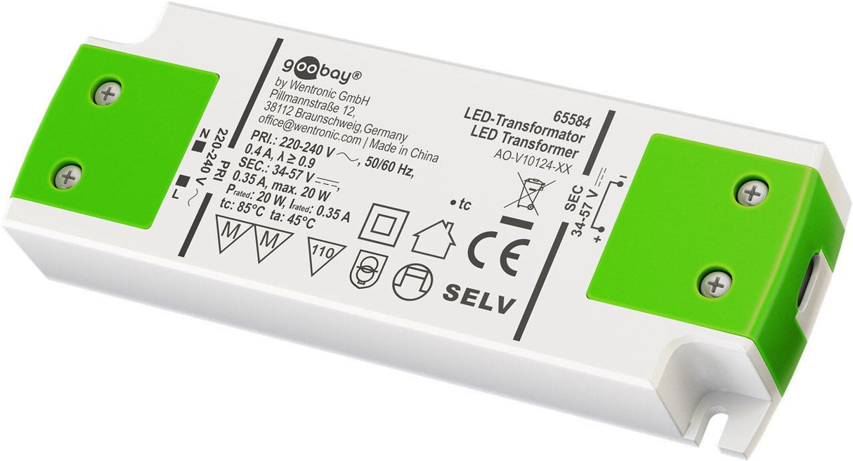 Transformador Led De Corriente Constante De 350 Ma Y 20 W
, 34-57v Cc