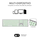 Teclado Español Inalámbrico Subblim Master Plata Y Blanco