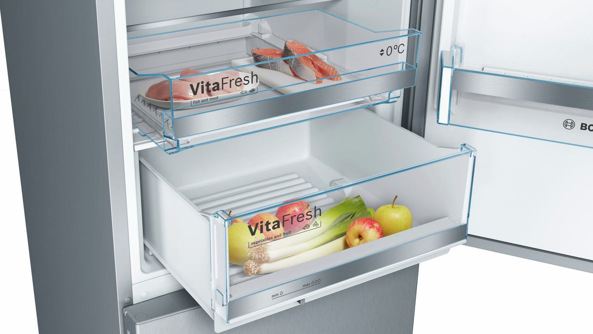 Bosch Home Kge36aica Series 6, Combinación De Enfriamiento/Congelador De Acero Inoxidable Kge36aica