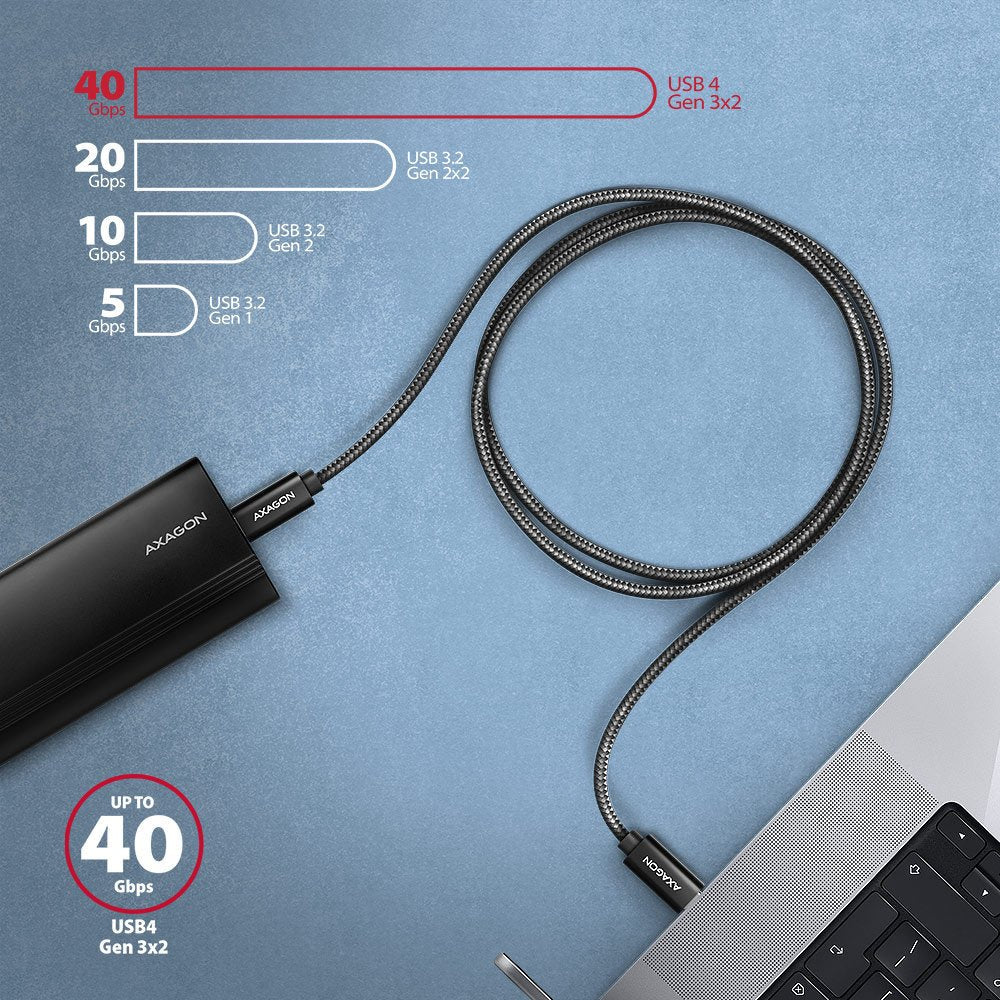 EAN 8595247907967 - Axagon BUCM4X-CM10AB cable USB USB4 Gen 3x2 1 m USB C Negro imagen 8