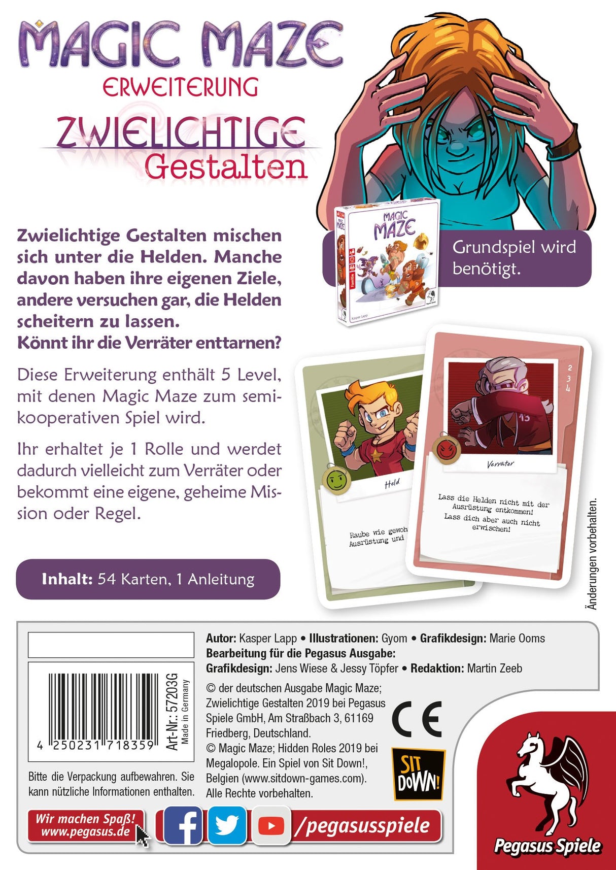 EAN 4250231718359 - Pegasus 57203G juego de tablero Magic Maze: Zwielichtige Gestalten, Magic Maze 15 min Expansión de juego  imagen 4