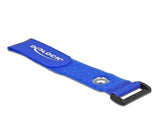 Delock Klett-Cablebinder Mit Schlaufe Und Befestigungsöse L 280 X B 38 Mm Blau 3 Stück