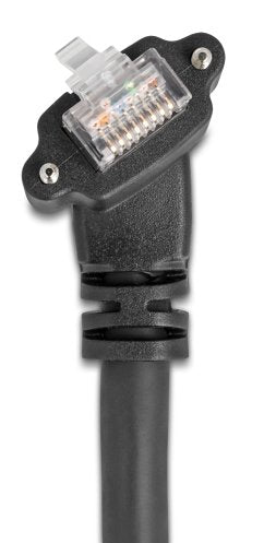 Delock Gige Kamera Cable Rj45 Stecker 45° Gedreht Und 90° Gewinkelt Mit Schrauben Zu Rj45 Stecker Cat.6 S Ftp 3 M Schwarz