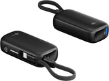 Goobay Powerbank 5.000 Mah, Integriertes Usb-C Cable 13cm, 20 Watt (Negro, 5 Ah, 1x Usb-A, 1x Usb-C, Pd, Qc) 76250