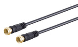 S-Impuls F Conector Macho - F Conector Macho Verg. Ferrit, Negro, 10m