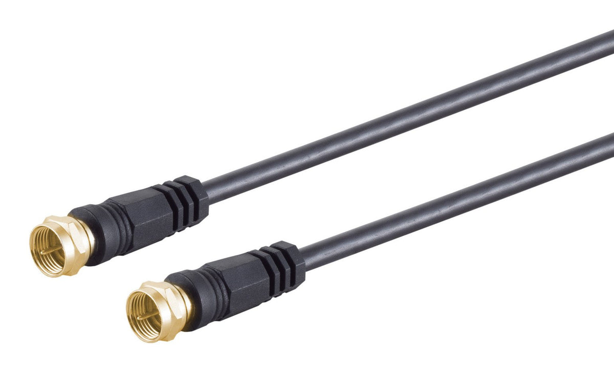 S-Impuls F Conector Macho - F Conector Macho Verg. Ferrit, Negro, 2,5m