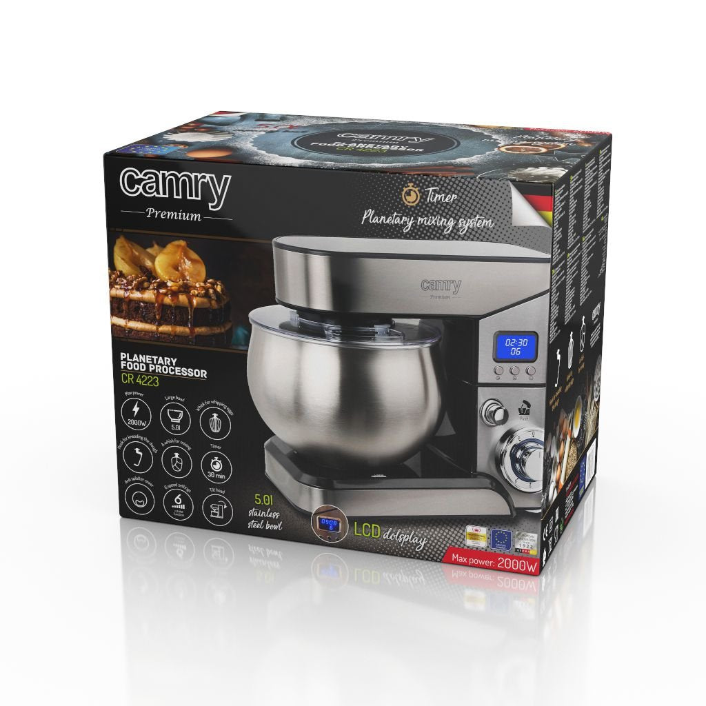 Robot De Cocina Camry Premium Cr 4223  2000 W 5 L Plata
