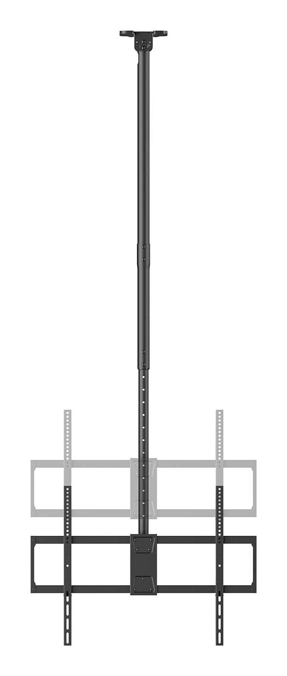 Aisens Soporte De Techo Pro Giratorio, Inclinable, Extensible Y Nivelable Para Monitor/Tv 80kg De 50-100, Negro