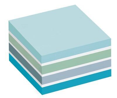 Post-It Cubo De Notas Multicolor 5x90 Hojas 76x76 Tonos Azul Pastel