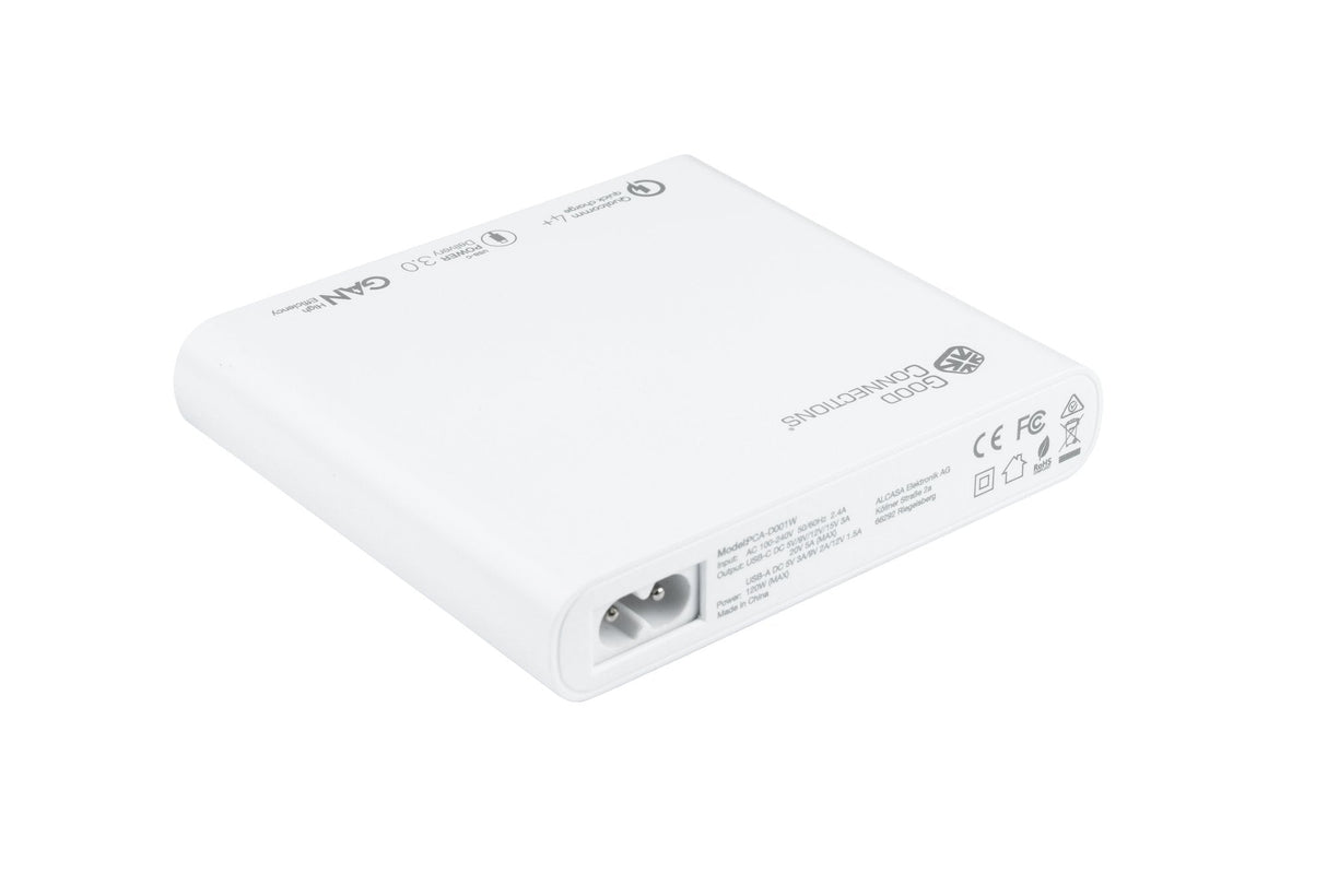 Good Connections Estación De Carga Rápida De Escritorio Usb 120w 4 Puertos Blanco