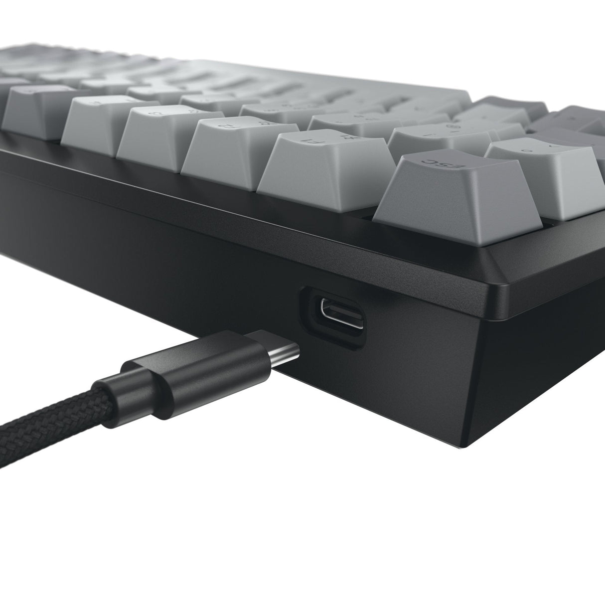 Cherry Kw 300w Mx, Con Cable & Inalámbrico, Usb + Bluetooth, Mechanischer Switch, Qwerty, Led, Negro, Cobre, Gris