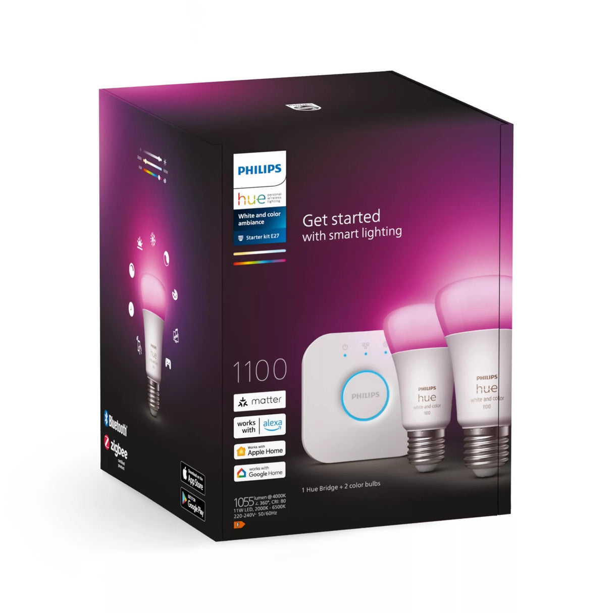 Bombilla  Philips Hue White And Color Ambiance Kit De Inicio: 2 Bombillas Inteligentes E27 (1100)