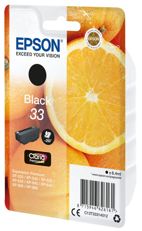 EAN 8715946626178 - Epson Oranges C13T33314022 cartucho de tinta 1 pieza(s) Original Negro imagen 1