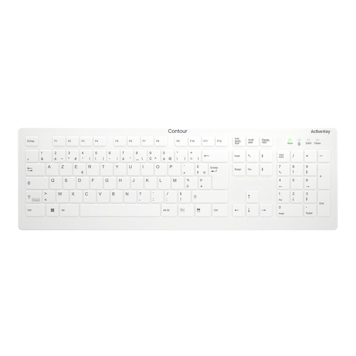 EAN 7061112873565 - Contour Design Active Key AK-C8112 teclado Médico RF inalámbrico AZERTY Francés Blanco imagen 1