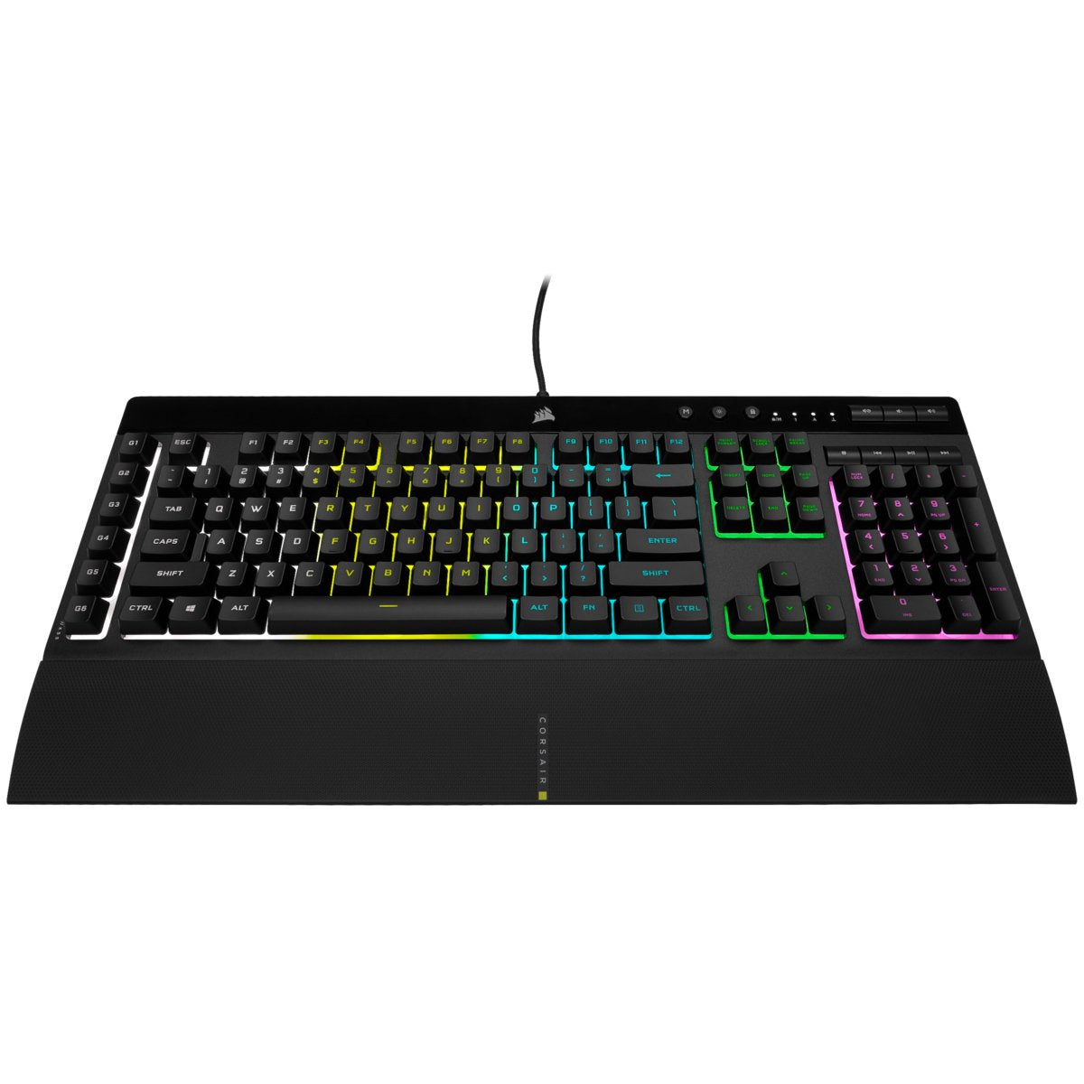 Teclado Alemán Corsair K55 Rgb Pro Usb Qwertz Negro