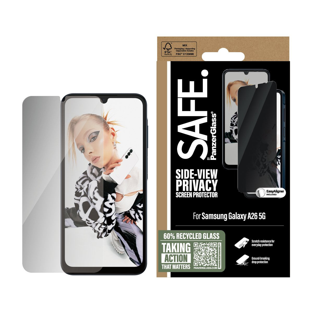 EAN 5715685017711 - PanzerGlass SAFE. by ® Privacy Screen Protector Samsung Galaxy A26 5G | Ultra-Wide Fit w. EasyAligner Pro imagen 2