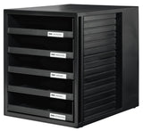 Han Schubladenbox Schrank-Set,Din A4 5 Schubladen, Negro