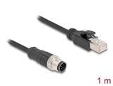 Delock 80809 Cable M12 Codificado A 8 Pin Macho A Rj45 Macho Pvc 1 M