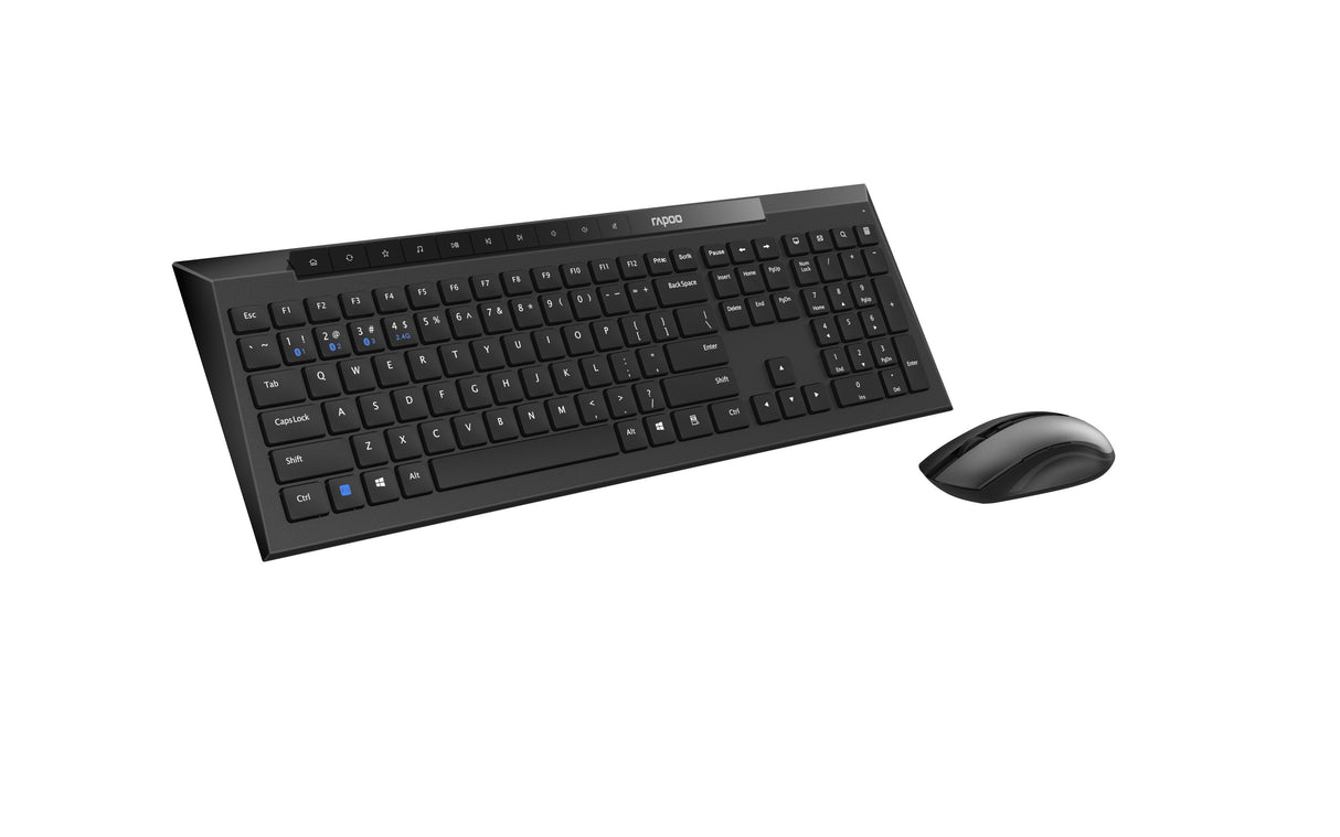 Rapoo 8210m Teclado Ratón Incluido Bluetooth Qwerty Negro