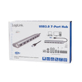Logilink Hub 7 Puertos Usb 3.0 (3.1 Gen 1) 5000mbit/S Aluminio Gris Ua0308