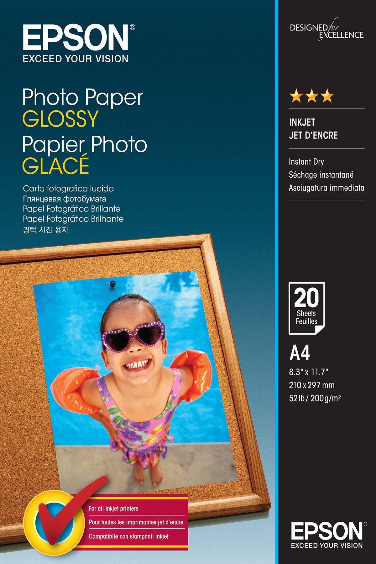 Papel Foto Epson S042539 Glossy A4 20 Hojas 200 Gramos