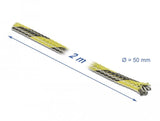 Delock 20757 Funda Trenzada Estirable 2 M X 50 Mm, Color Negro-Amarillo