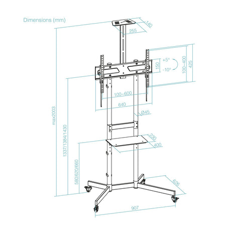 EAN 8433281016996 - TooQ FS1151M-B soporte para TV 177,8 cm (70") imagen 6