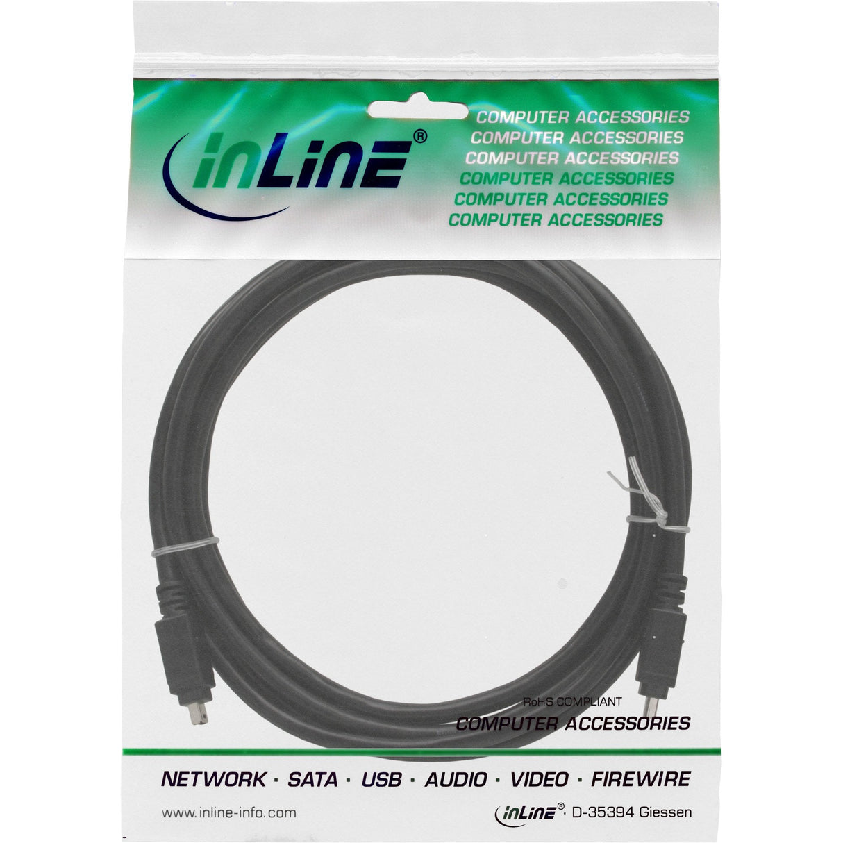 Inline Firewire 400 1394 Cable 4 Pines Macho A Macho 3m