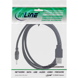 Adaptador De Alimentación De Cc Usb Inline, Enchufe Usb A Macho A Enchufe De Cc 3,5x1,35 Mm, Negro, 1 M