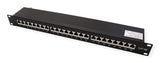 Kat.6a Class Ea 19-Patchpanel 24 P Apantallado Negro