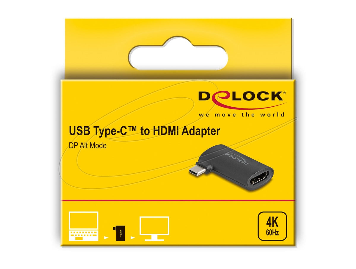 Delock Usb Type-C Conector Macho A Hdmi Conector Hembra (Dp Alt Mode) Adapter 4k Angulado