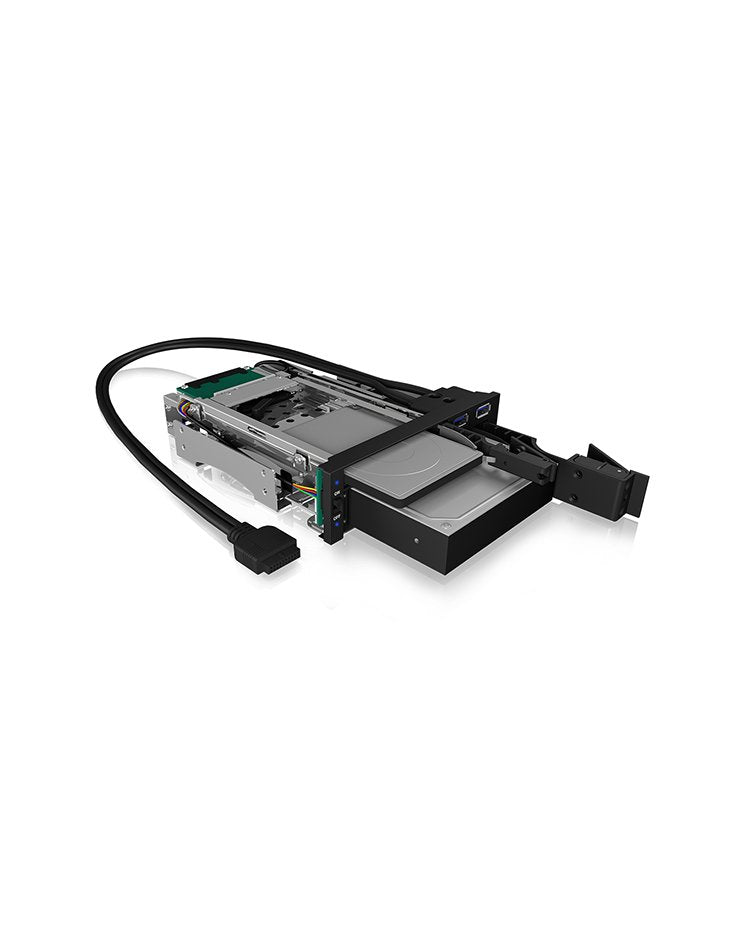 Icy Box Ib-174ssk-U 13,3 Cm (5.25") 1x 2,5"+1x 3,5"  2xsata, Für 5,25"