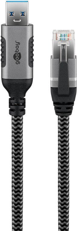 Goobay Usb-A 3.0 > Rj45 (St-St) 1,5m Ethernet-Cable Schwarz-Silber
